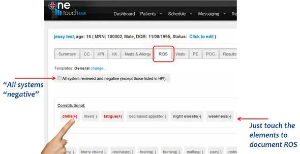 OneTouch EMR is optimized for mobile technology