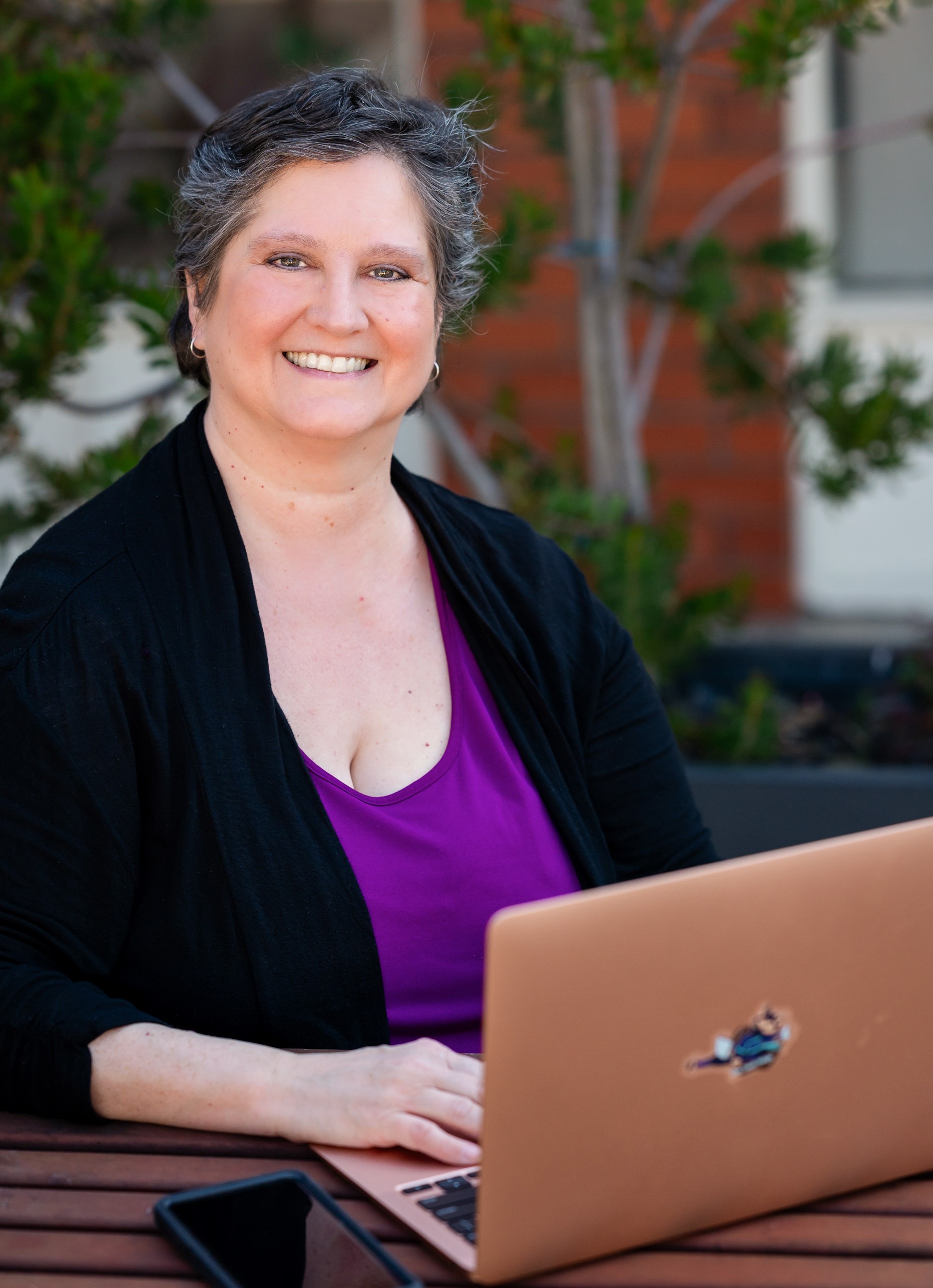 woman working on laptop