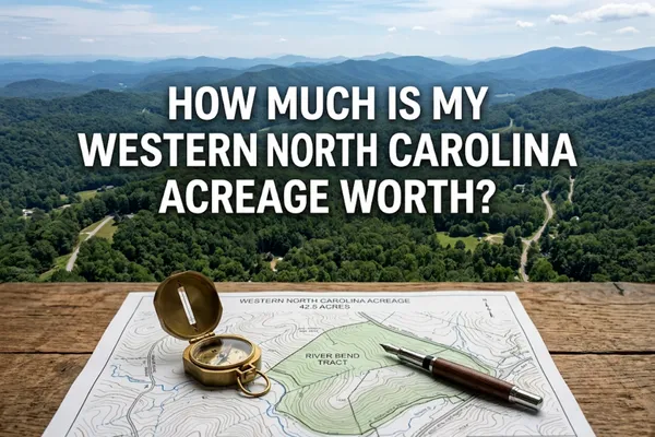 Aerial view of Western North Carolina mountains and land