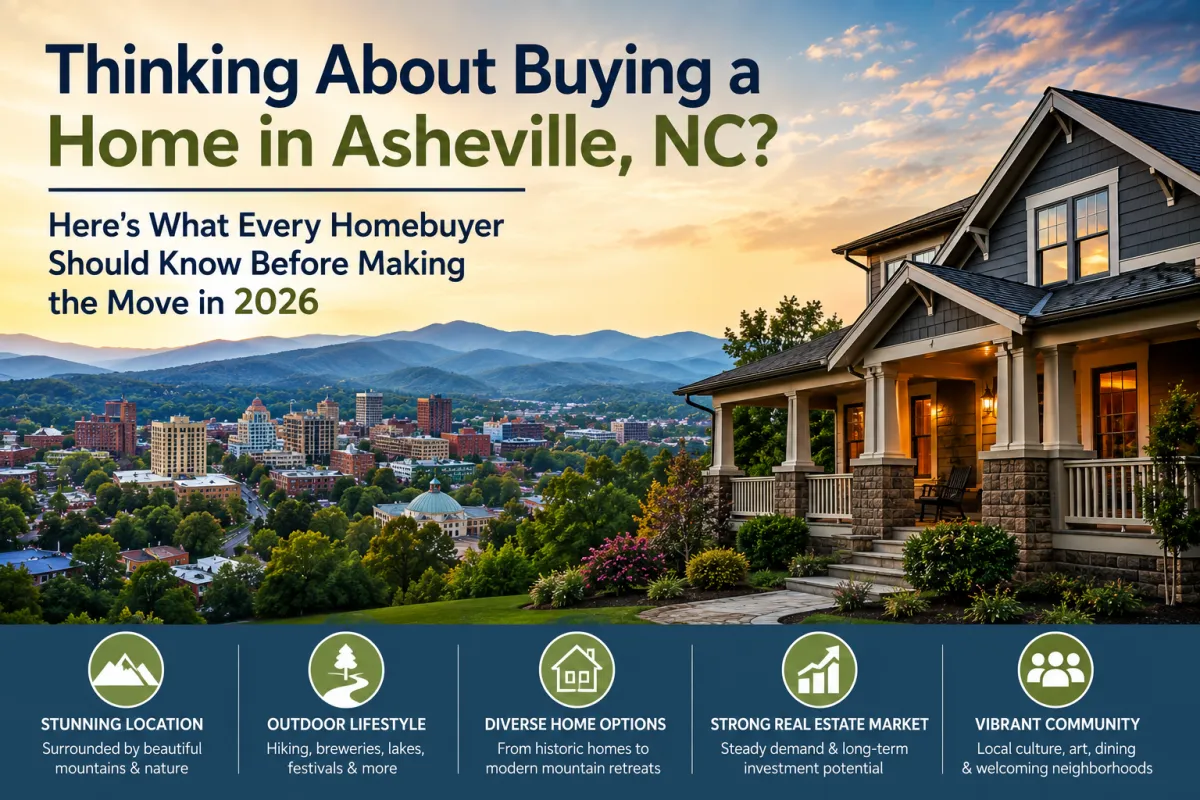 Scenic homes in Asheville NC highlighting smart home buying opportunities with Western North Carolina real estate expert Melissa Plemmons in 2026