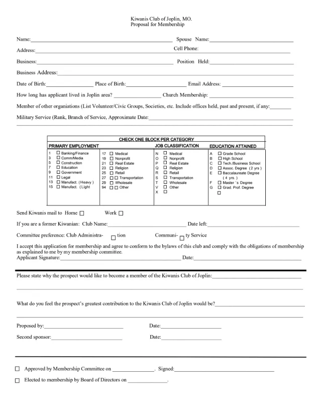 Membership Application