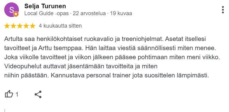 Personal Traner Arttu Pakkanen Espoo  - Selja