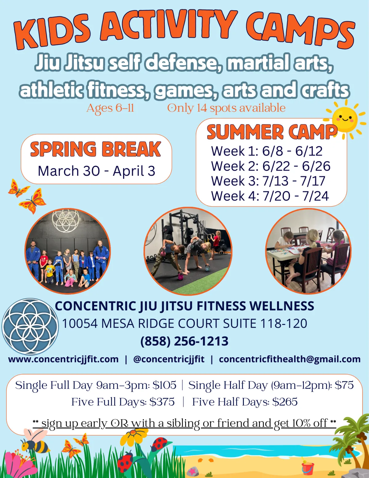 San Diego Kids Summer Camp | Kids Jiu Jitsu Concentric Fit | Sorrento Valley | Mira Mesa | San Diego Fitness and Jiu Jitsu