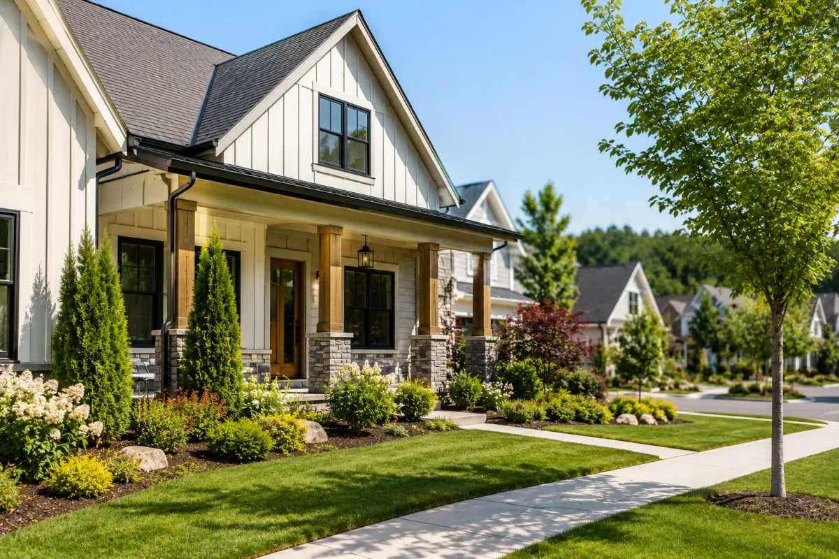 Cover Image Alt Text Modern Greenville, South Carolina home exterior during daylight with a real estate sign, clean landscaping, and a calm residential setting.