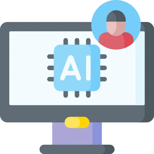 Chatbot or virtual assistant icon representing automated customer interactions