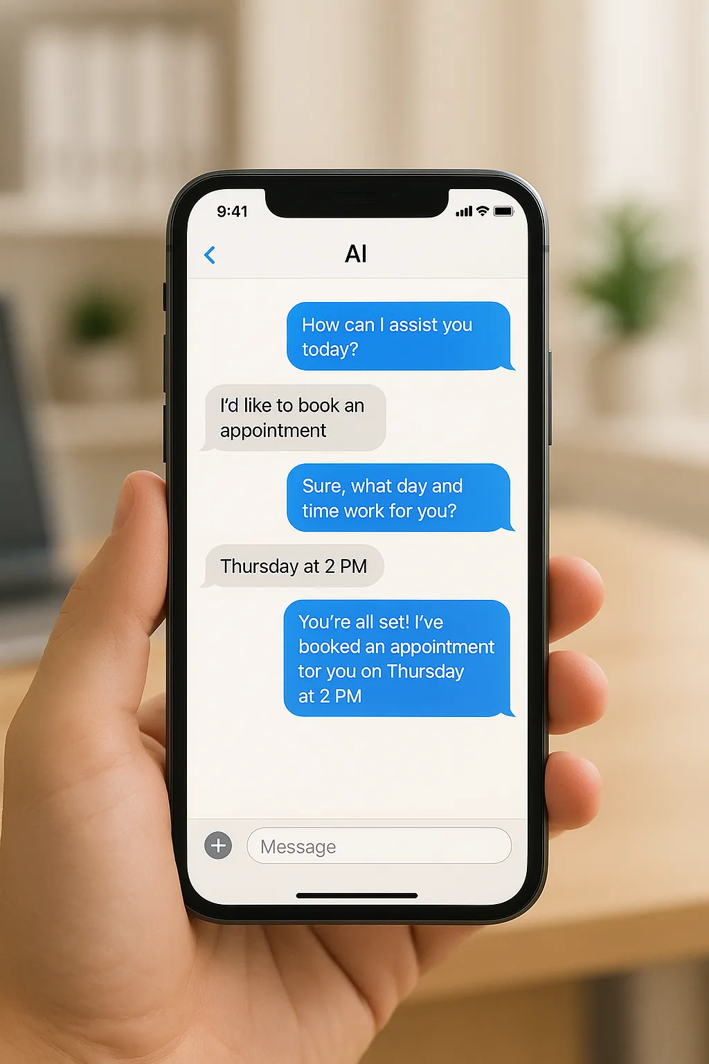 AI assistant automating customer interaction and lead capture