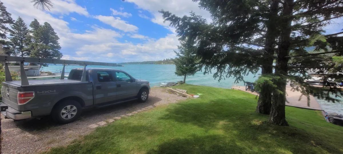 window cleaning by the lake