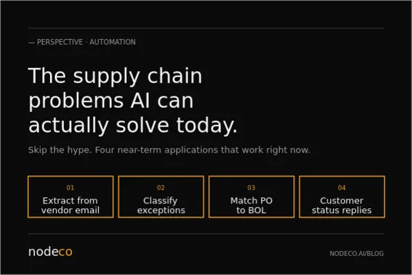 The Supply Chain Problems AI Can Actually Solve Today — NodeCo