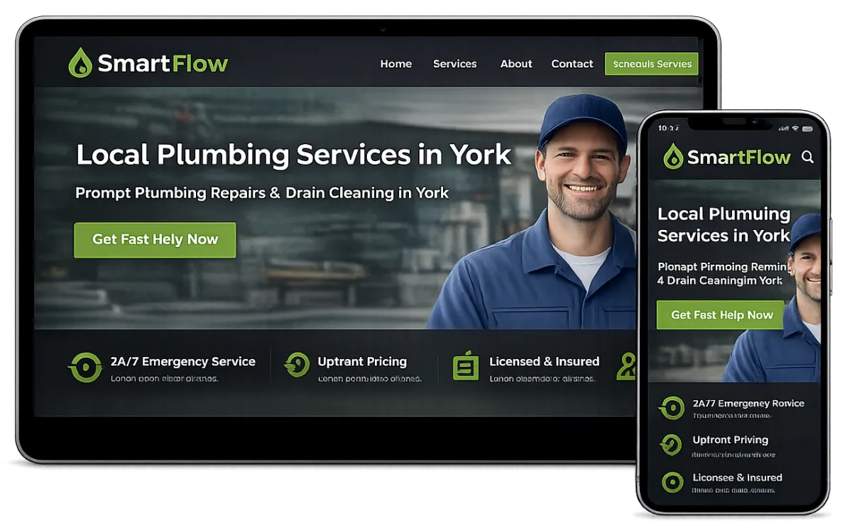 TradeTech AI smart website preview on laptop and phone