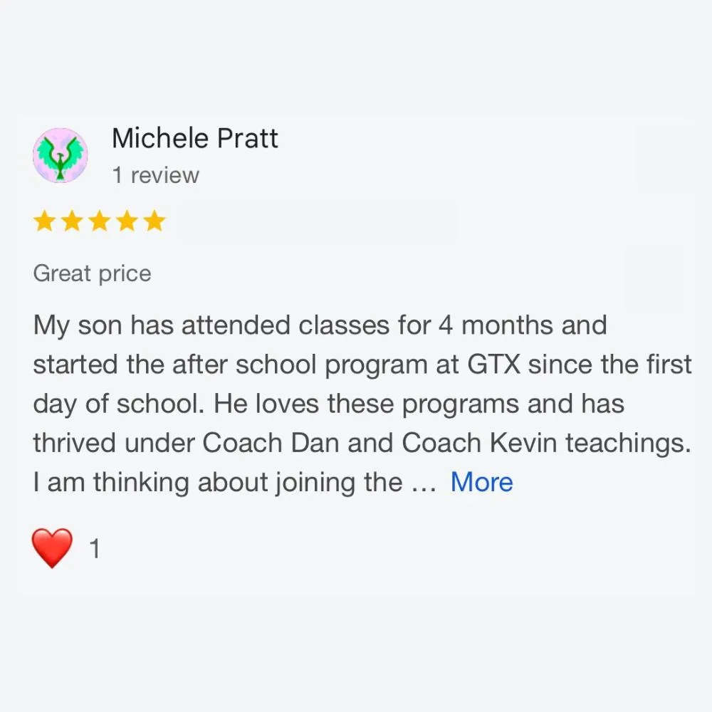 5 Star Review For GTX Jarrell's Best After School and Summer Camp Programs!