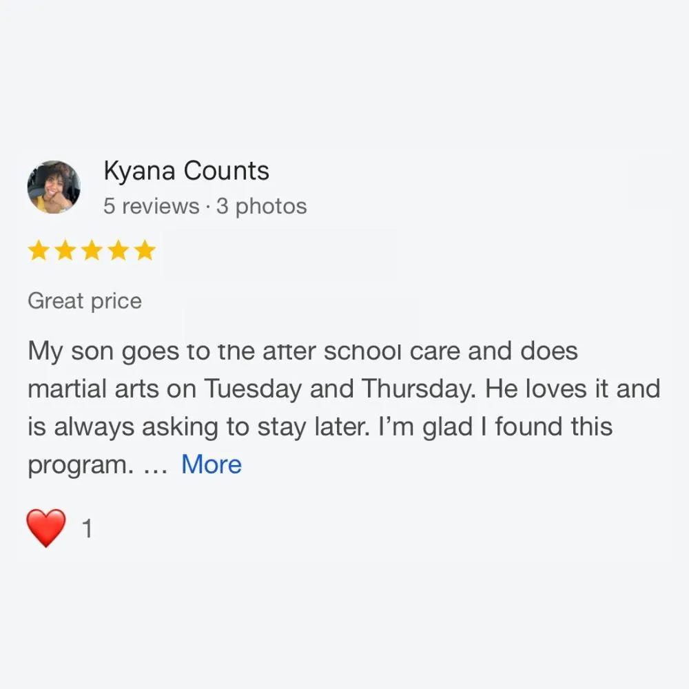 5 Star Review For GTX Jarrell's Best After School and Summer Camp Programs!