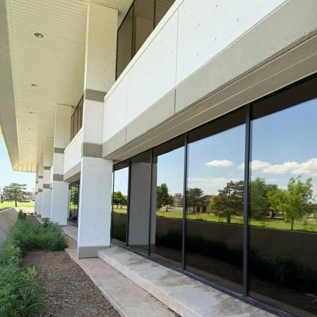 Streak-free commercial windows cleaned by professional window cleaning service in Oklahoma City