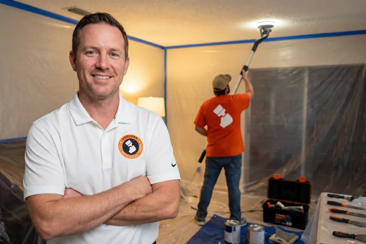 Professional Tampa popcorn ceiling contractors removing outdated textured ceilings safely