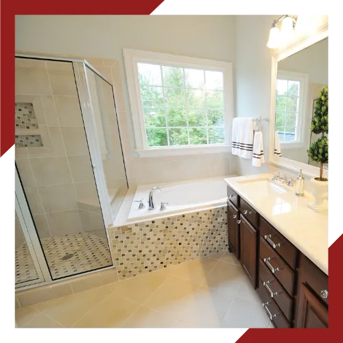 Modern bath remodel completed in Rockville, MD home