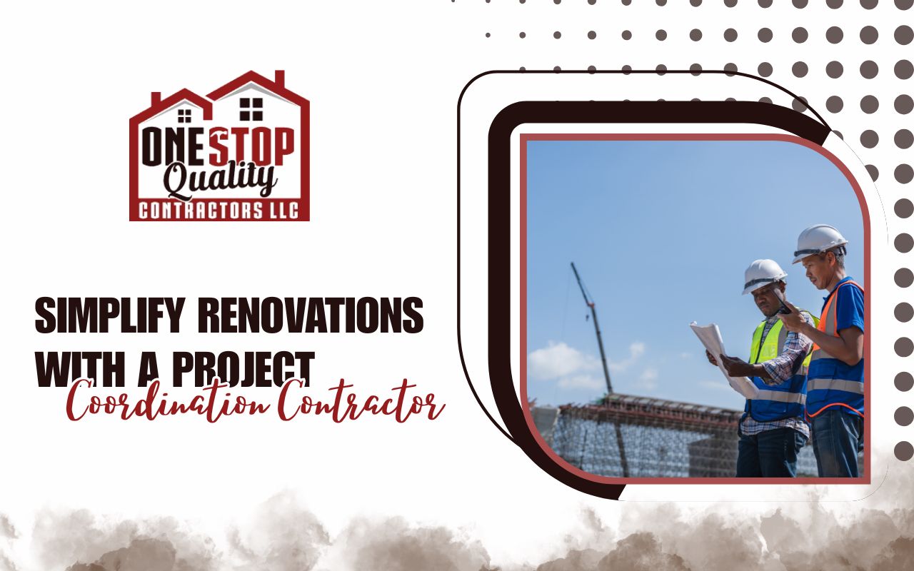 Project coordination contractor reviewing a home renovation plan