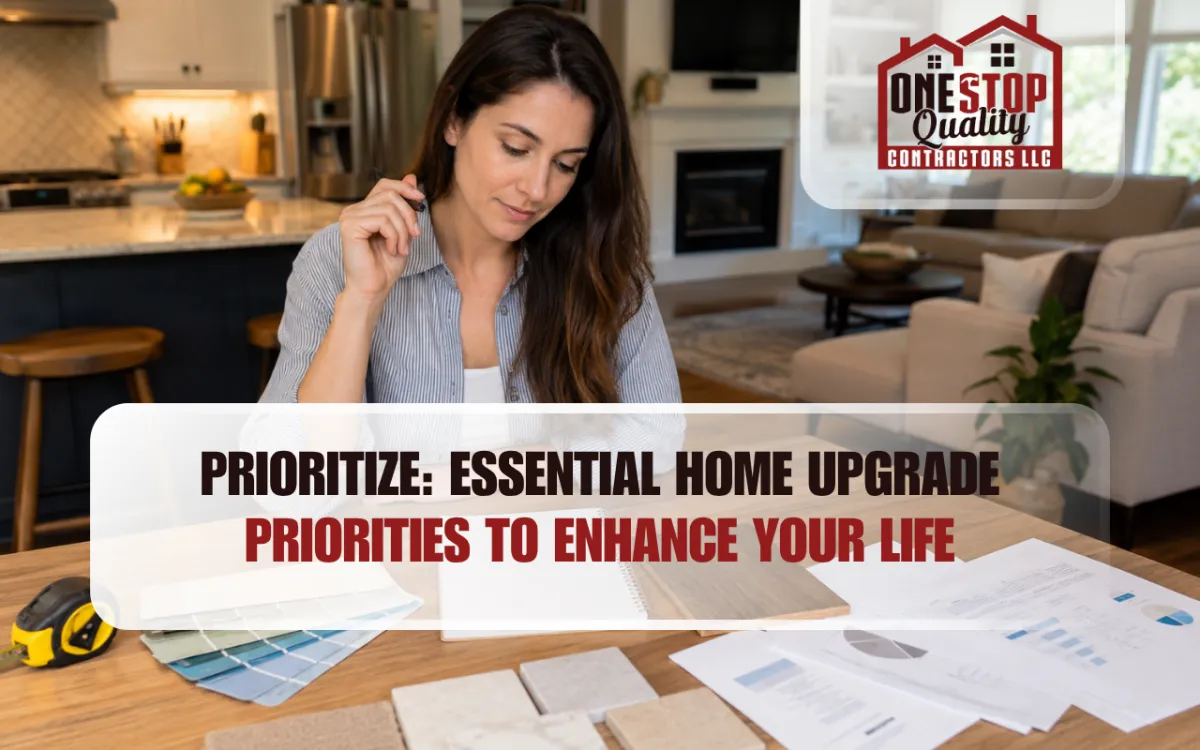 Homeowner reviewing home upgrade priorities before remodeling