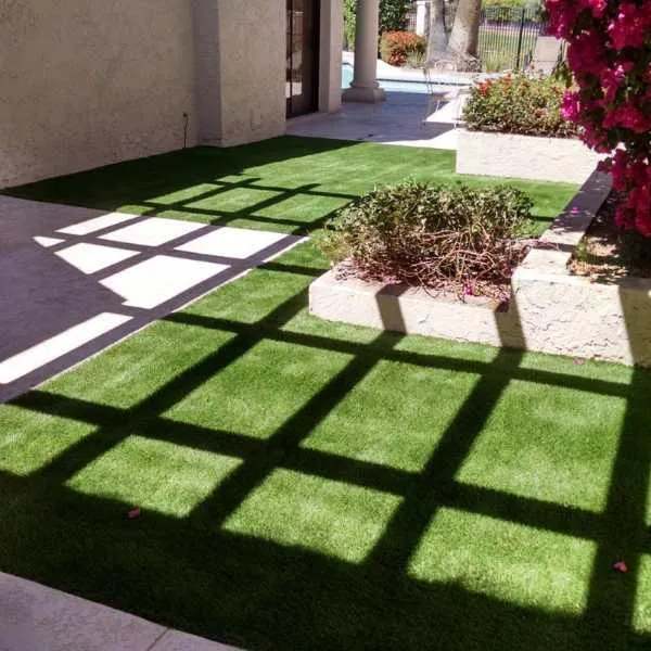 back yard astro turf installation