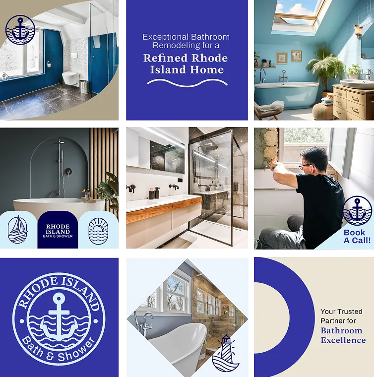 Various bathroom design styles and options available from Rhode Island Bath & Shower