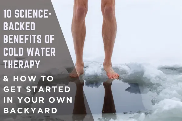 man preparing for cold water therapy in ice and snow