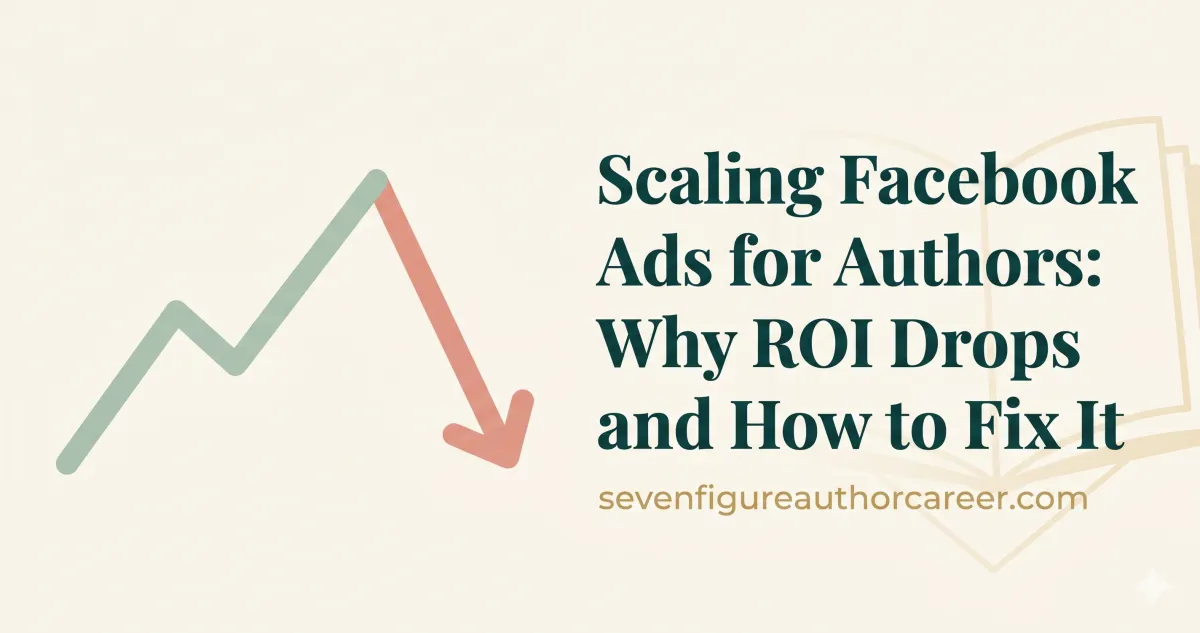 Blog post cover image for Scaling Facebook Ads for Authors — Why ROI Drops and How to Fix It by Rebecca Hamilton