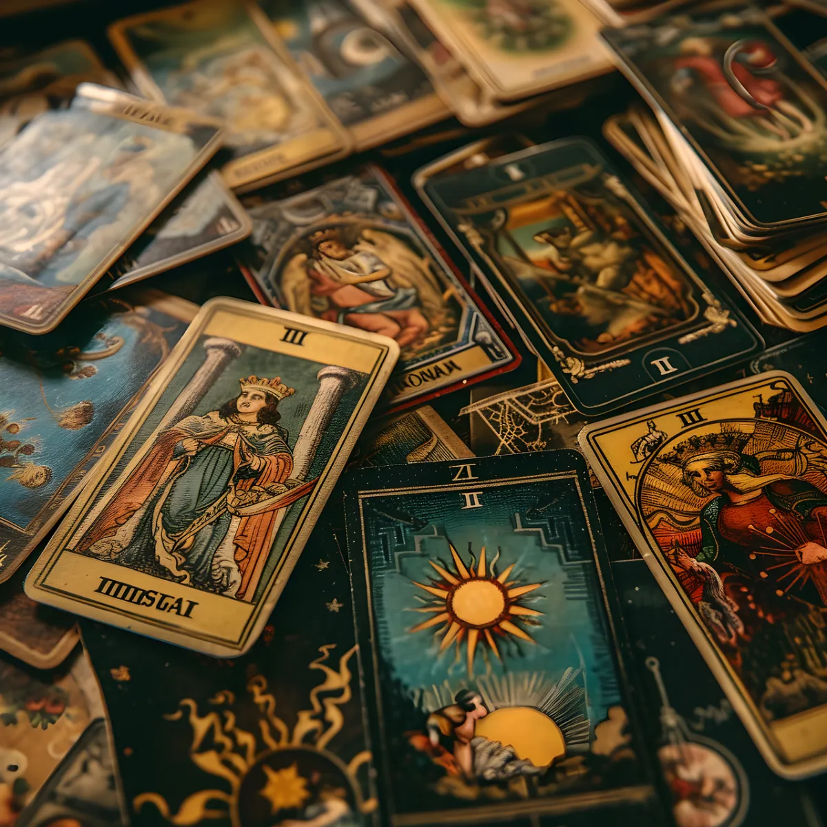 Tarot cards on a table