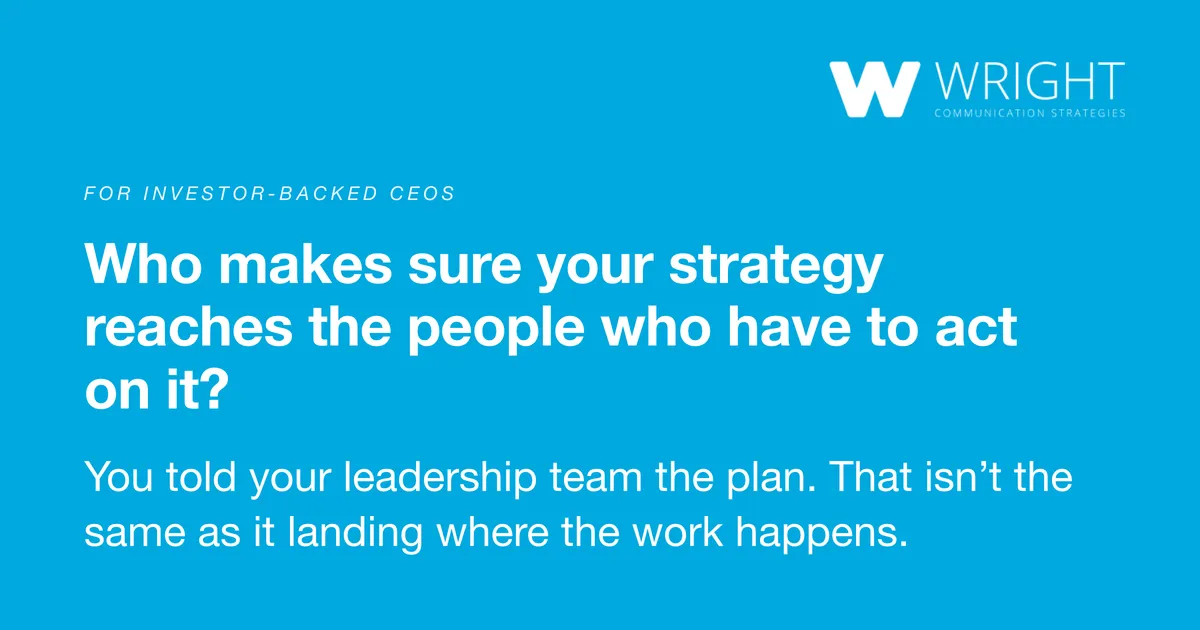 Communicating Strategy to Employees: The Private Equity CEO's Blind Spot