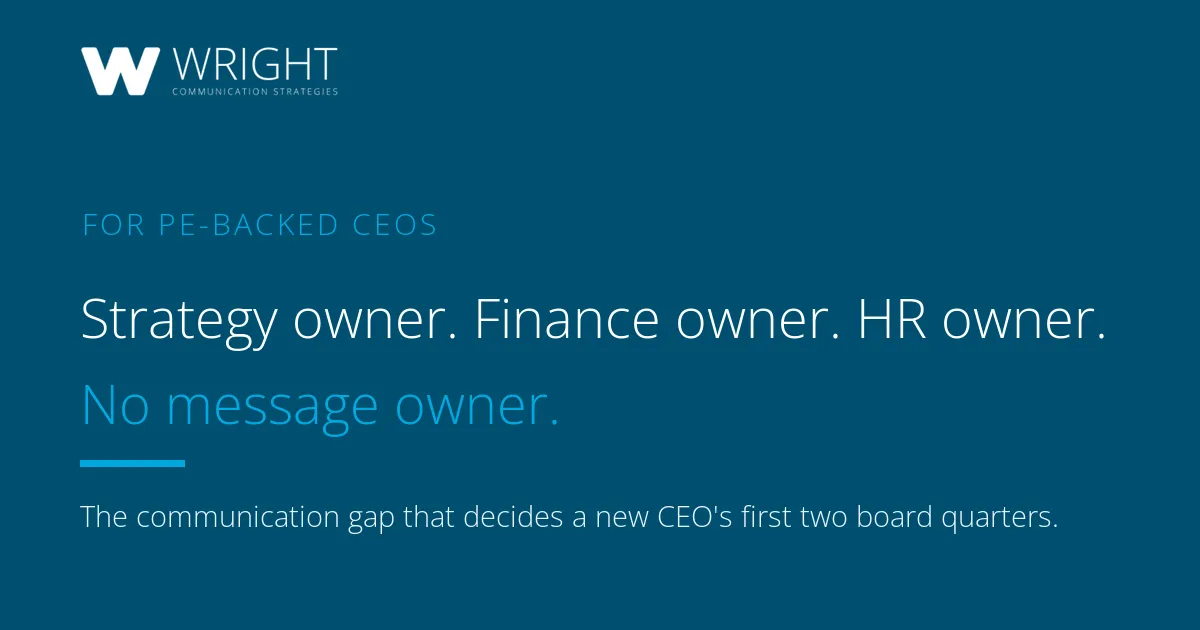 Private Equity CEO Communication Plan: The First 180 Days