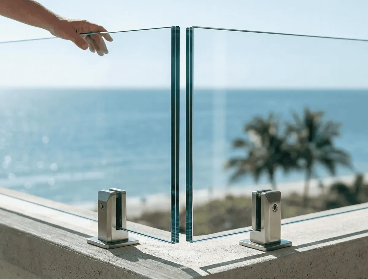 Tempered and laminated safety glass used by a professional glass railing company