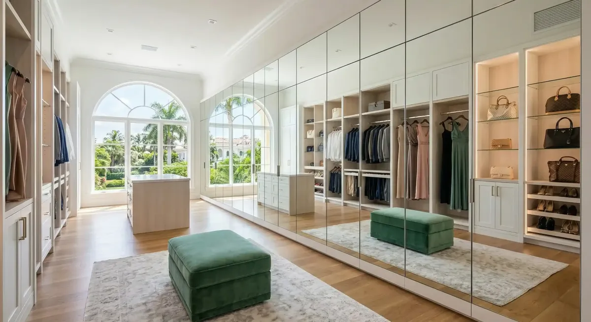 Floor to ceiling mirrors