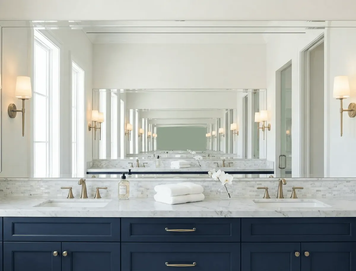 Sleek residential vanity mirrors for modern bathroom renovations in Naples