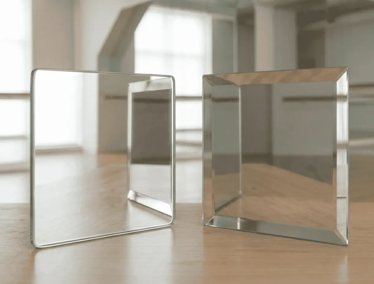 Safe, polished edge finishes on premium dance studio mirrors