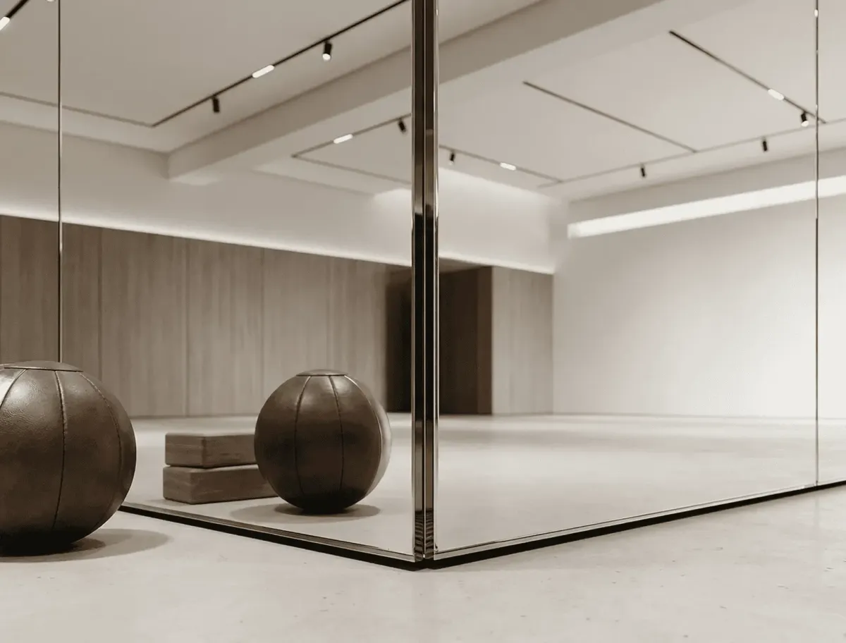 Shatter-resistant dance wall mirror designed for safety in high-traffic studios