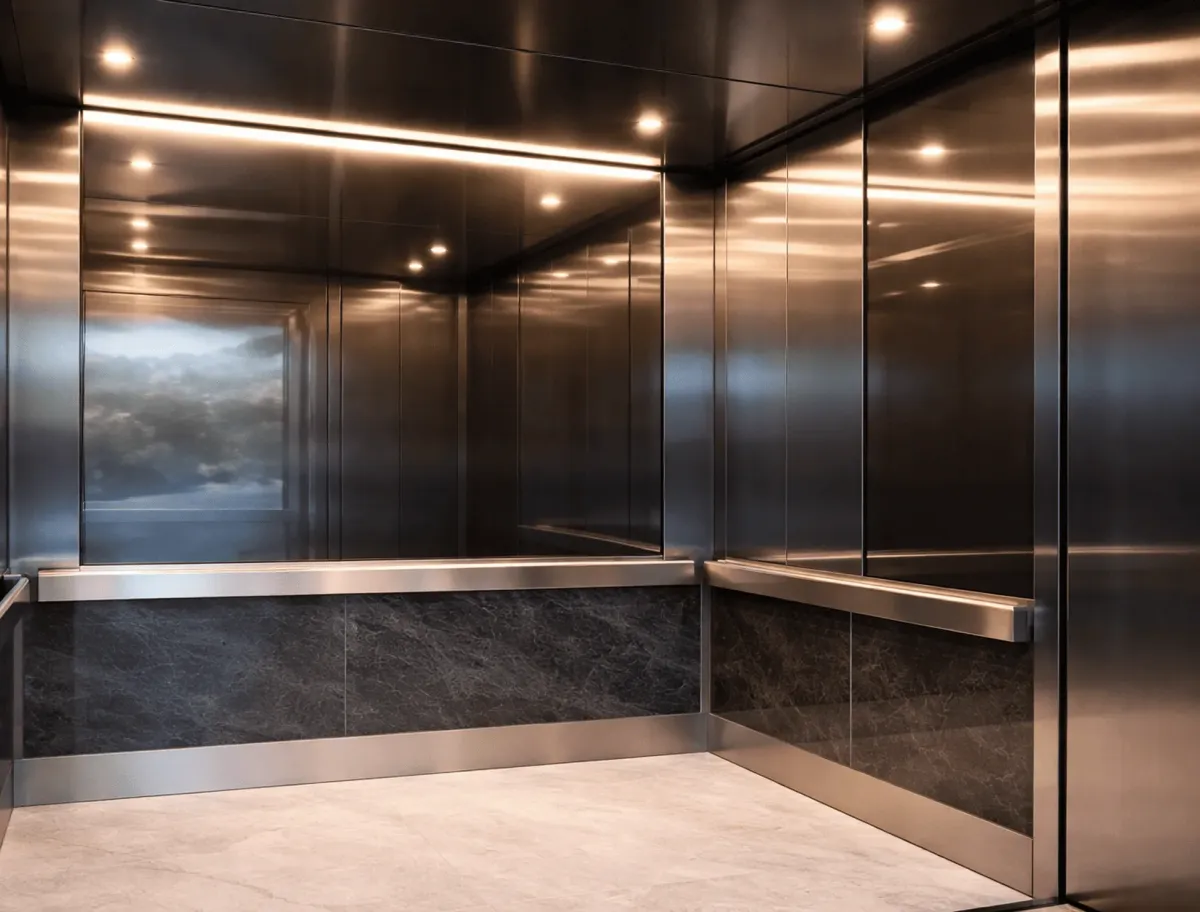 Durable, commercial-grade elevator mirrors for office plazas and luxury high-rises