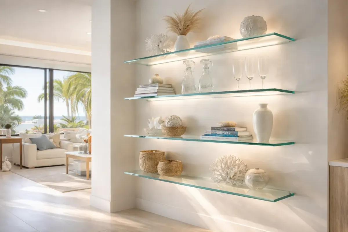 Custom glass shelves 