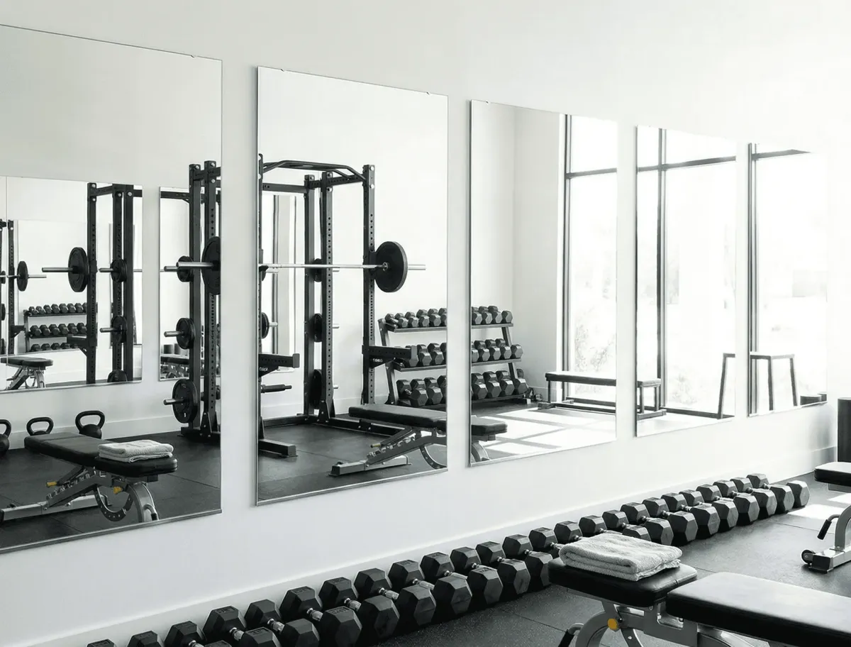Custom gym mirror near me for private personal training studios in Southwest Florida