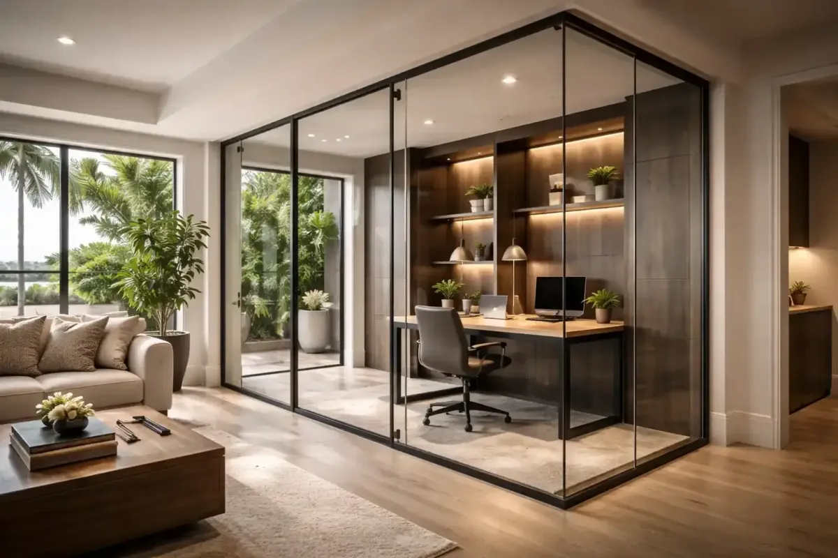 Home office glass walls