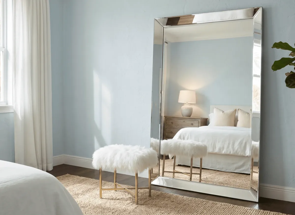 Ultra-clear low-iron mirror for floor providing maximum color accuracy