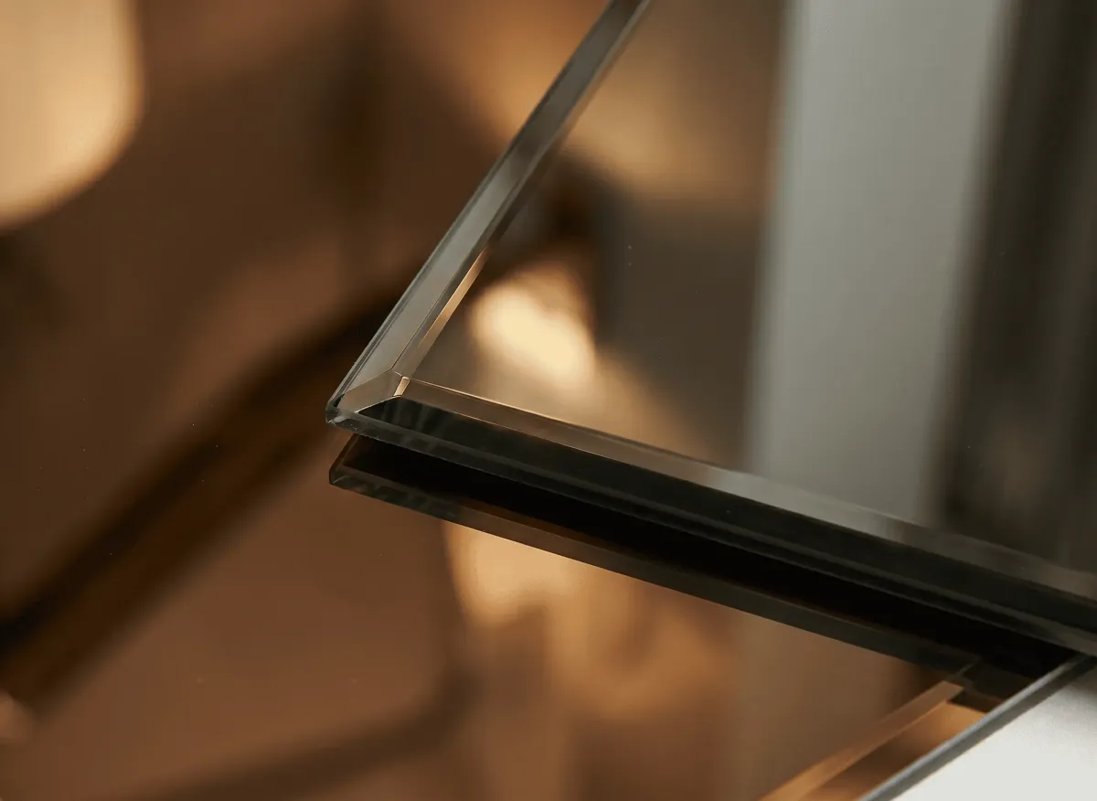 Sleek mirror-tinted floor mirror for a modern Florida decor aesthetic