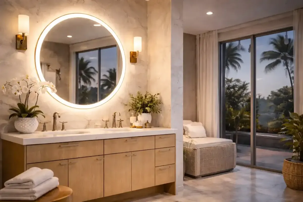 LED bathroom mirrors Naples