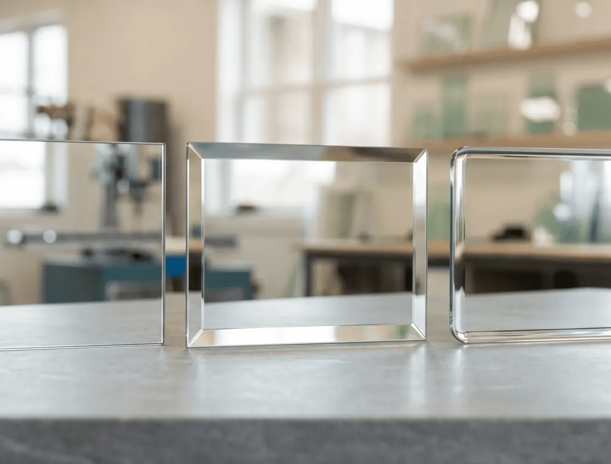 Detailed beveled edges from a professional decorative mirror shop near me