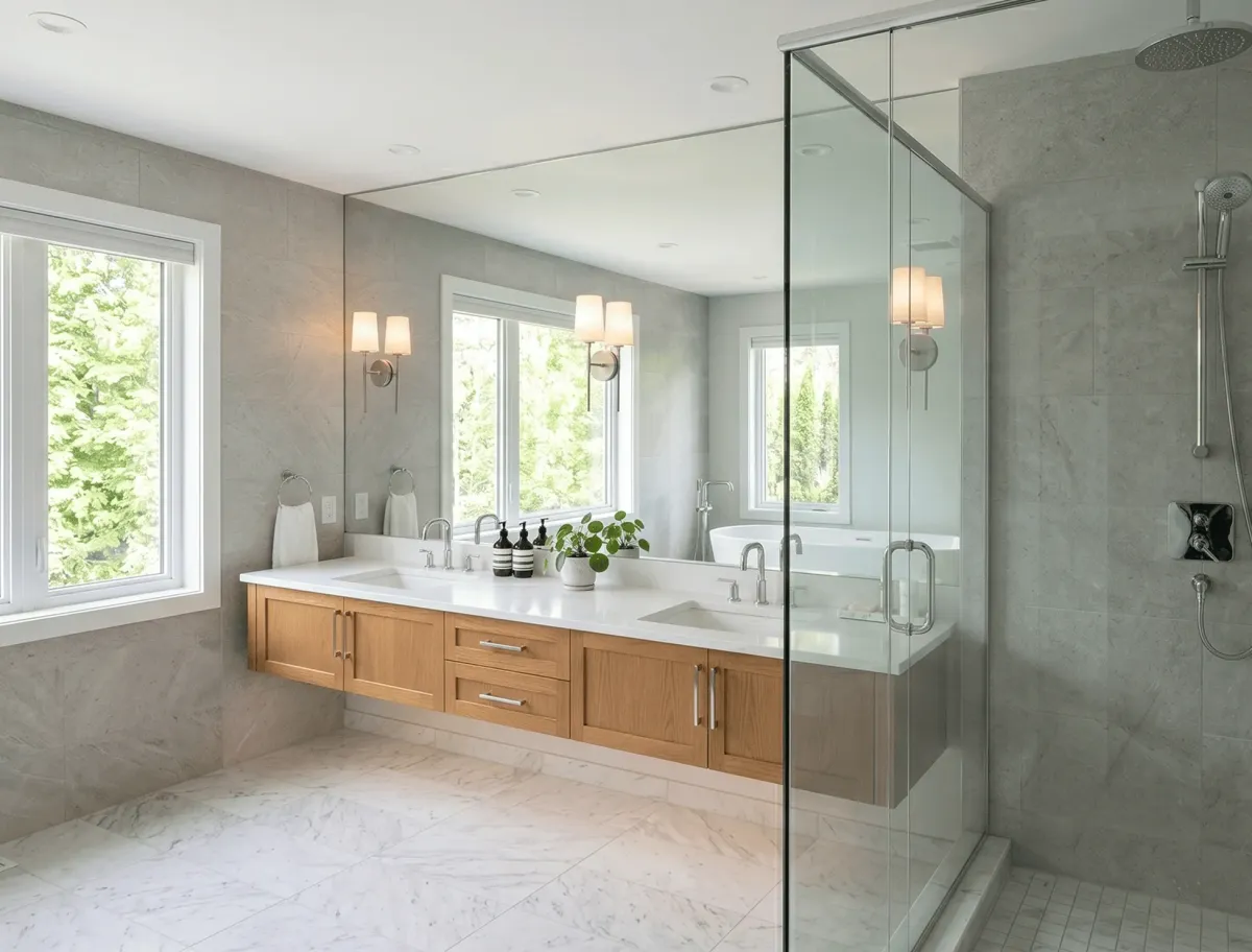 High-definition bathroom mirrors providing a crystal-clear reflection