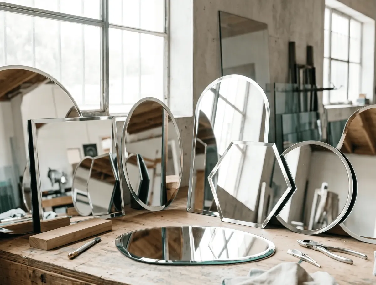 Custom bathroom mirrors near me available in unique shapes and designs, perfectly fabricated to complement your architectural layout