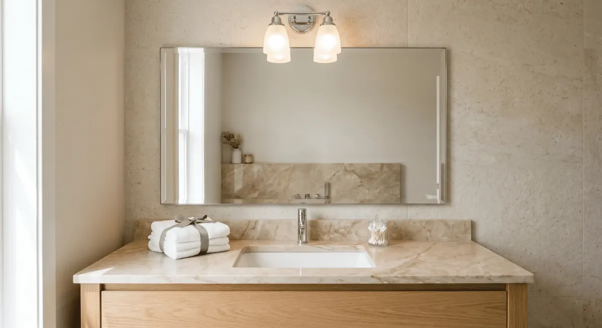 Custom single vanity bathroom mirrors near me for guest baths and powder rooms