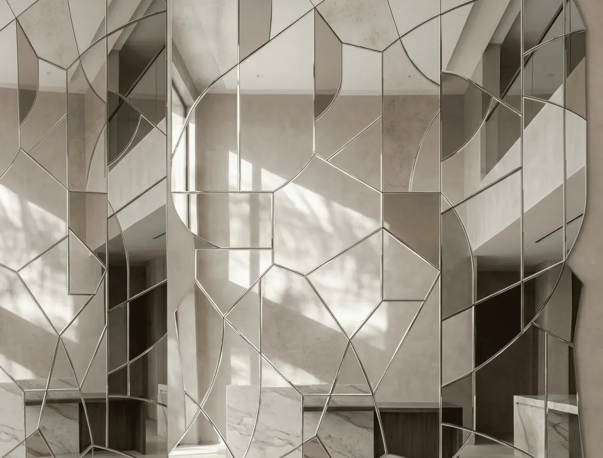 Aesthetic mirror designs offering total freedom for Naples interior layouts