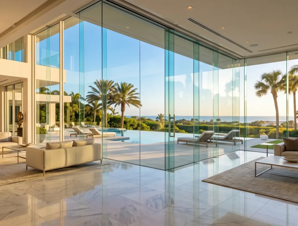 Custom floor-to-ceiling residential dress mirror for a luxury walk-in closet