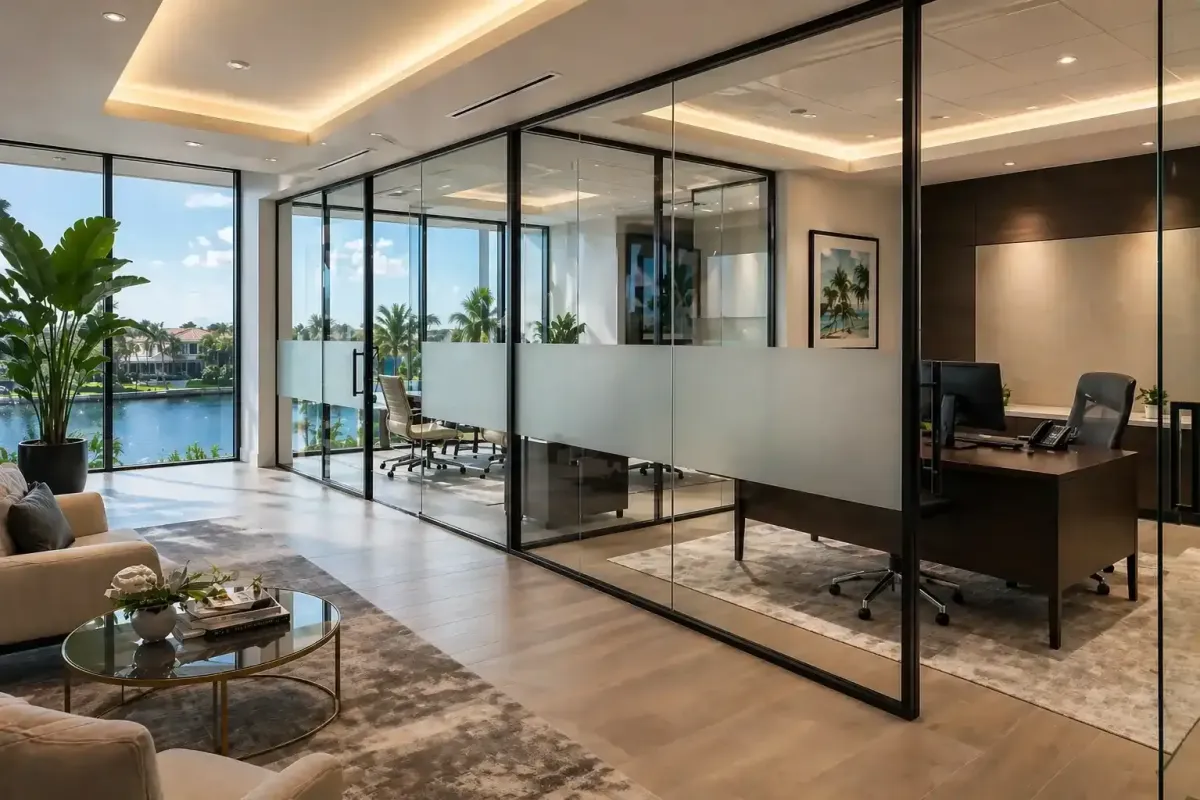 Glass office partitions in Naples 