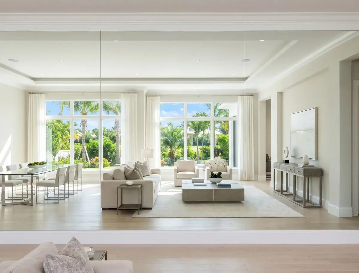 Custom interior glass handrailing for luxury residential staircases in Naples