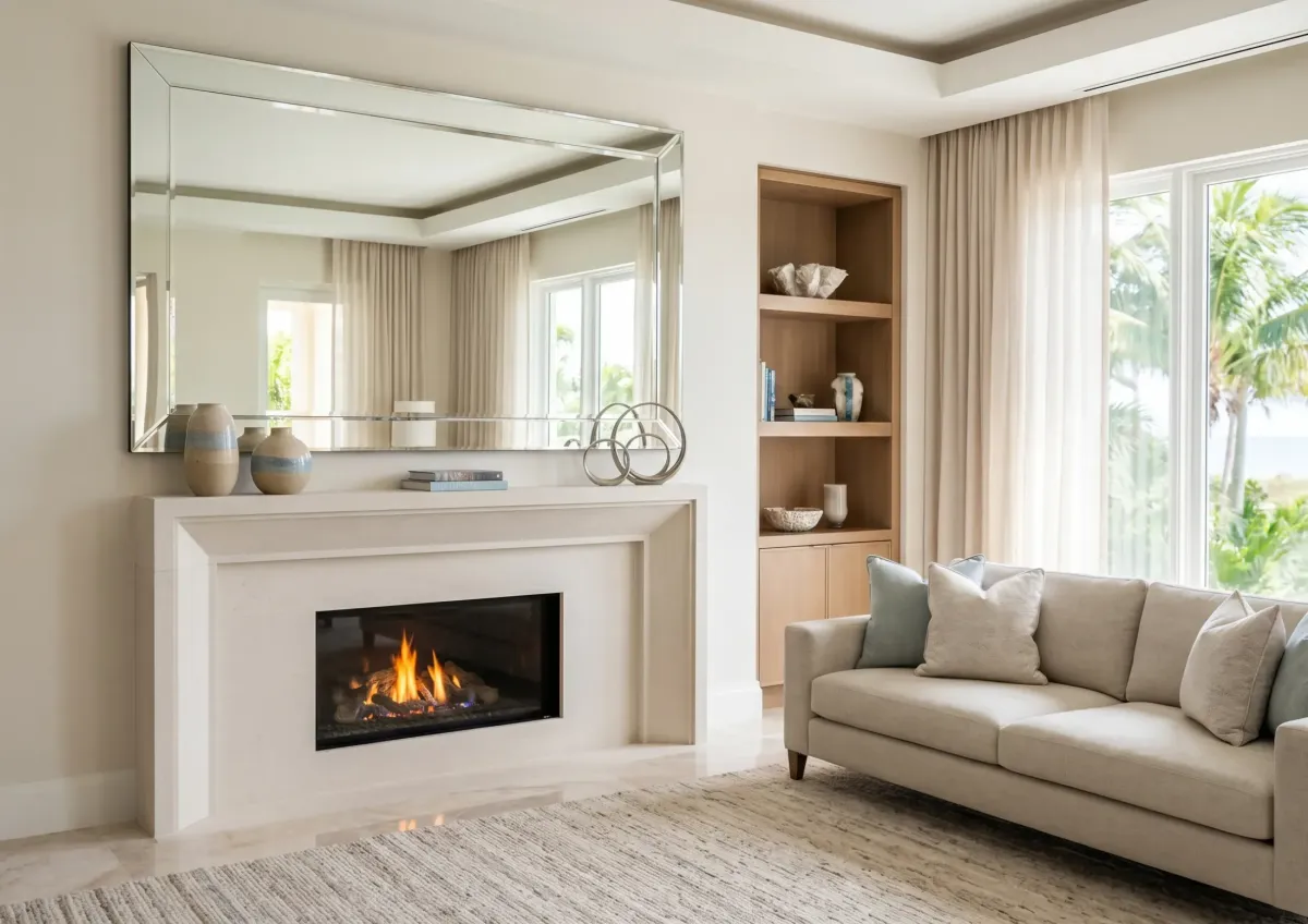 Frameless exterior glass railing for unobstructed ocean views in Naples.