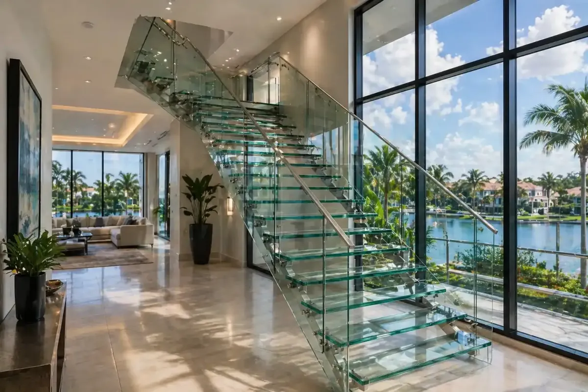Glass staircase