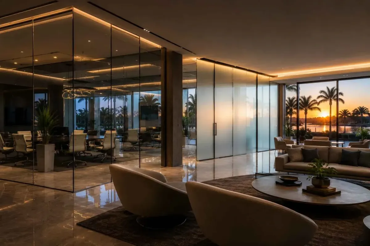 Switchable privacy glass in Naples